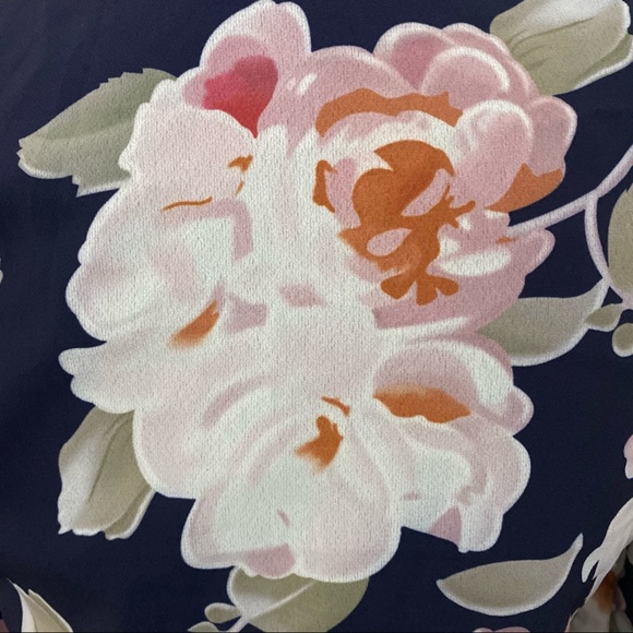 Boho Gypsy Blue Floral Crop Top Bell Sleeve Knot - Picture 8 of 9